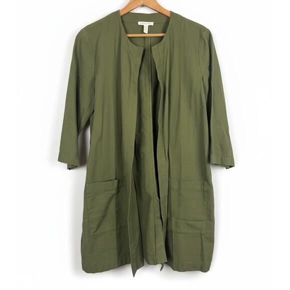 Eileen Fisher Womens S Sustainable Office Old Money Minimalist Open Front Jacket - Picture 1 of 11